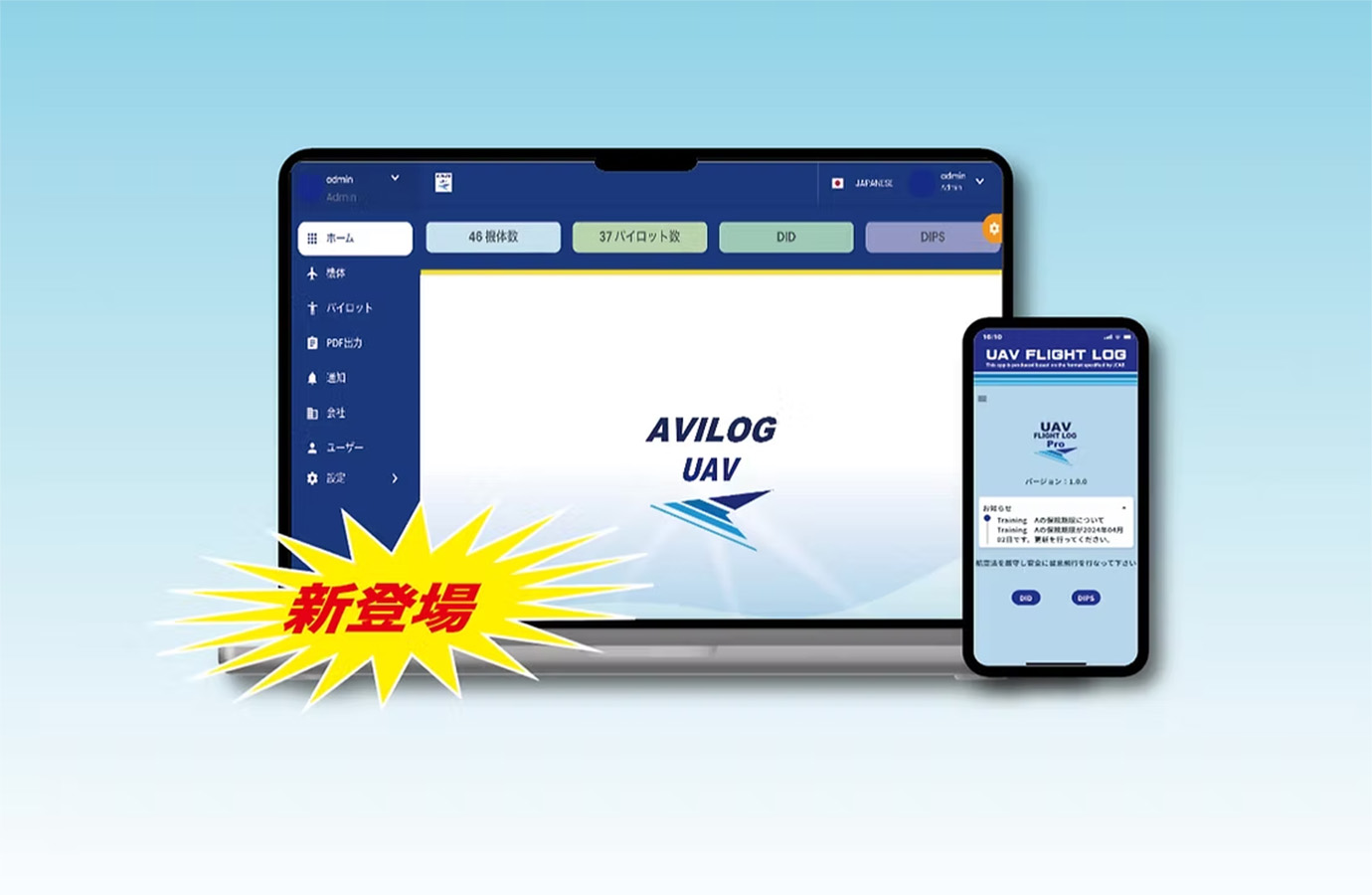 AVILOG画面のデバイス画像